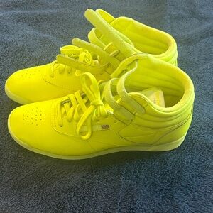 Women’s Neon Yellow High-Top Athletic Sneakers